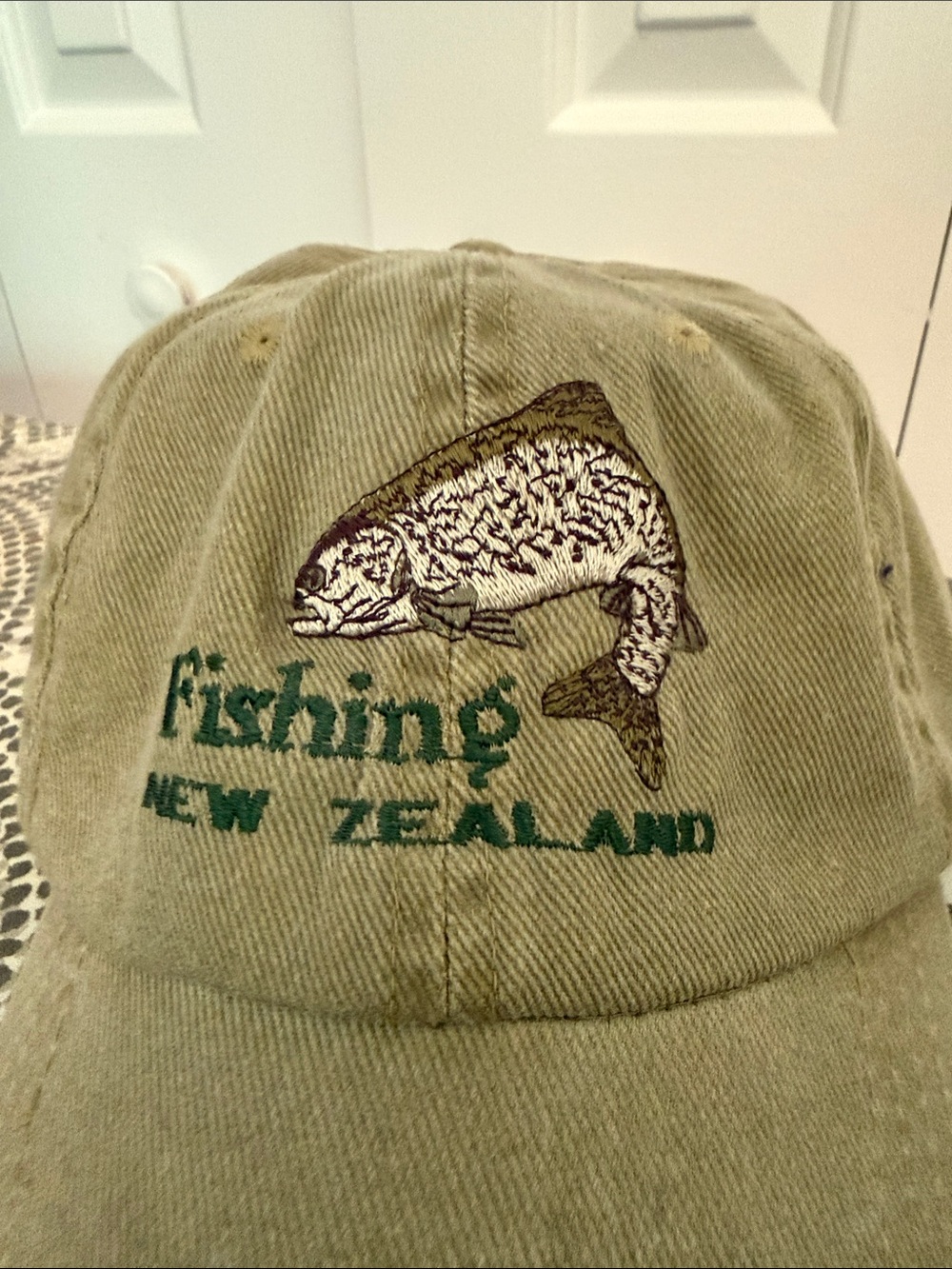 Olive Green Embroidered Fishing Ball Cap/Hat